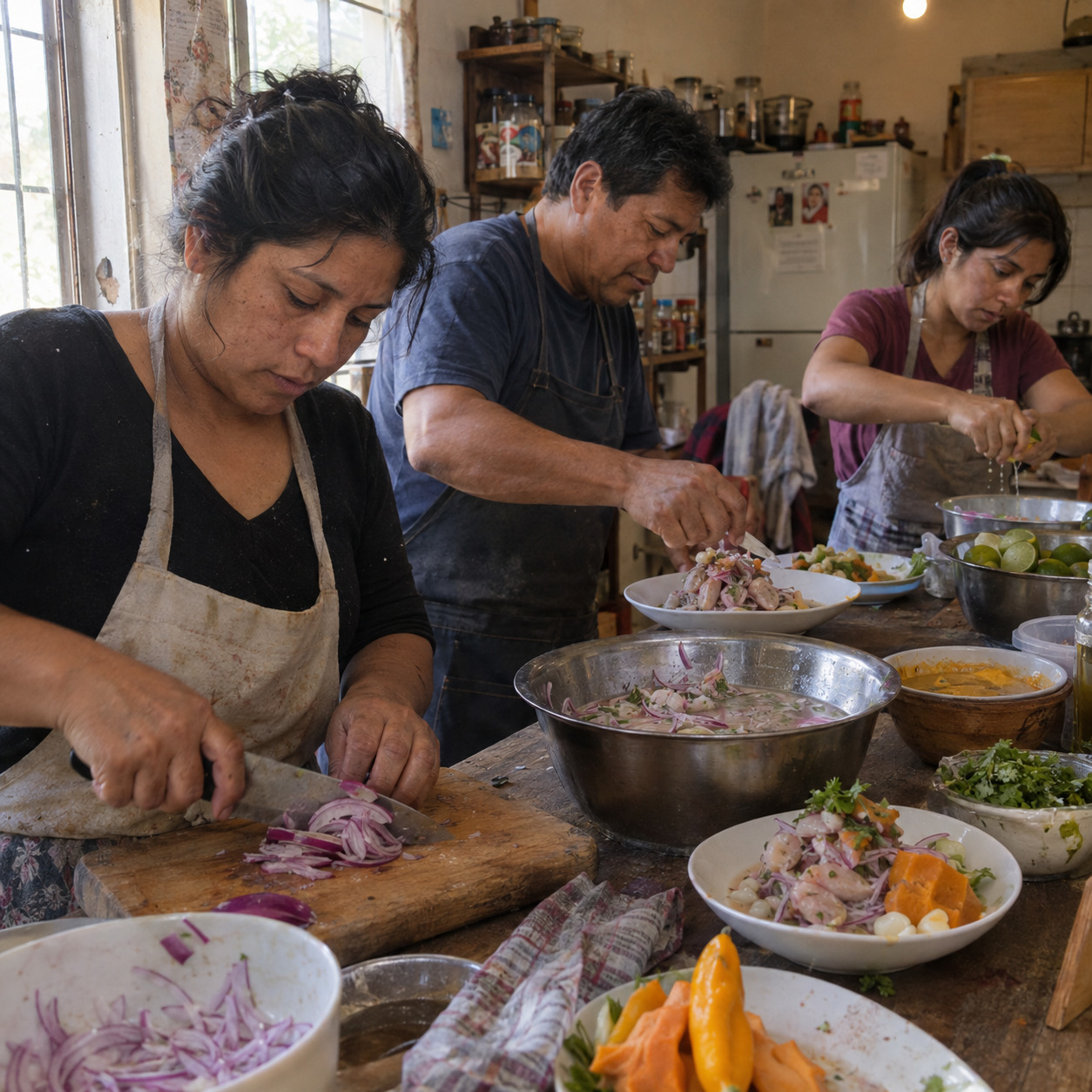 La familia de Norteñito cocinando en Carrodilla